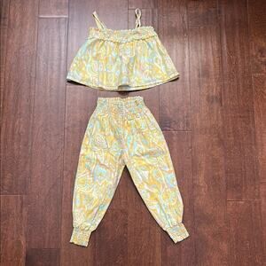 Janie and Jack + Rachel Zoe Paisley Two-Piece Set, Top Size 5 Pants Size 4